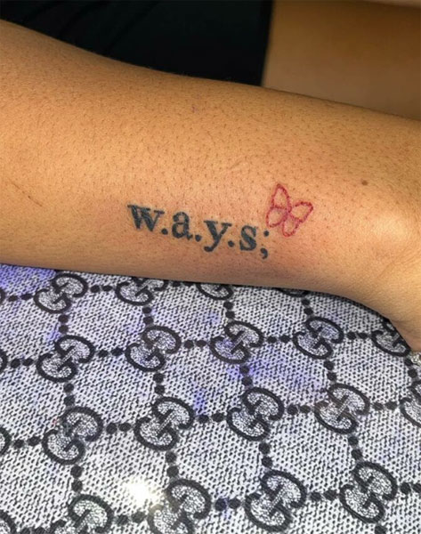 W.A.Y.S Tattoo with Single Butterfly